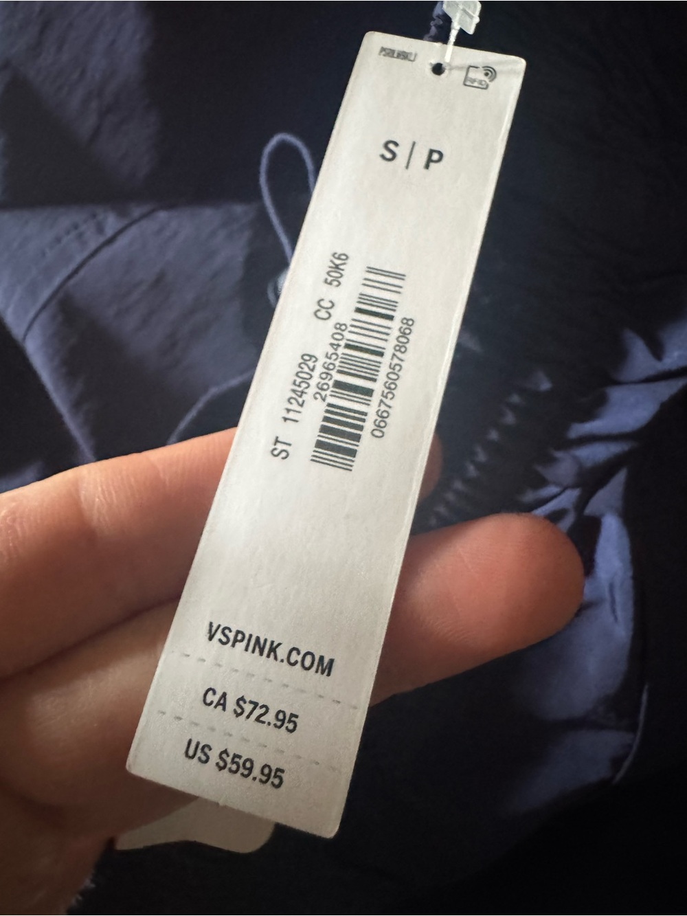 PINK Victoria's Secret Navy Wide-Leg Cargo Pants. - Picture 6 of 8